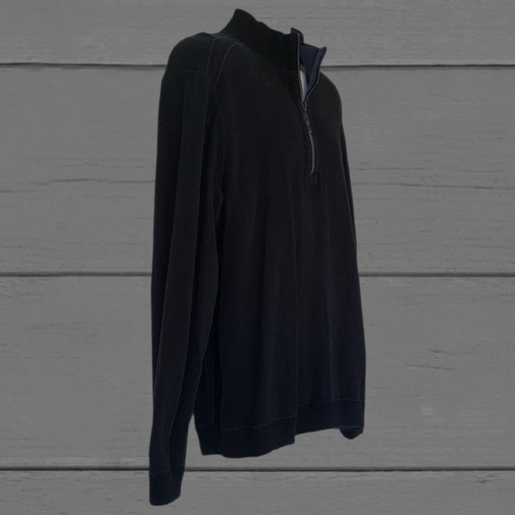 Tommy Bahama Reversible Quarter-Zip Pullover Men’s Large - Navy Blue/Chambray - Picture 2 of 7